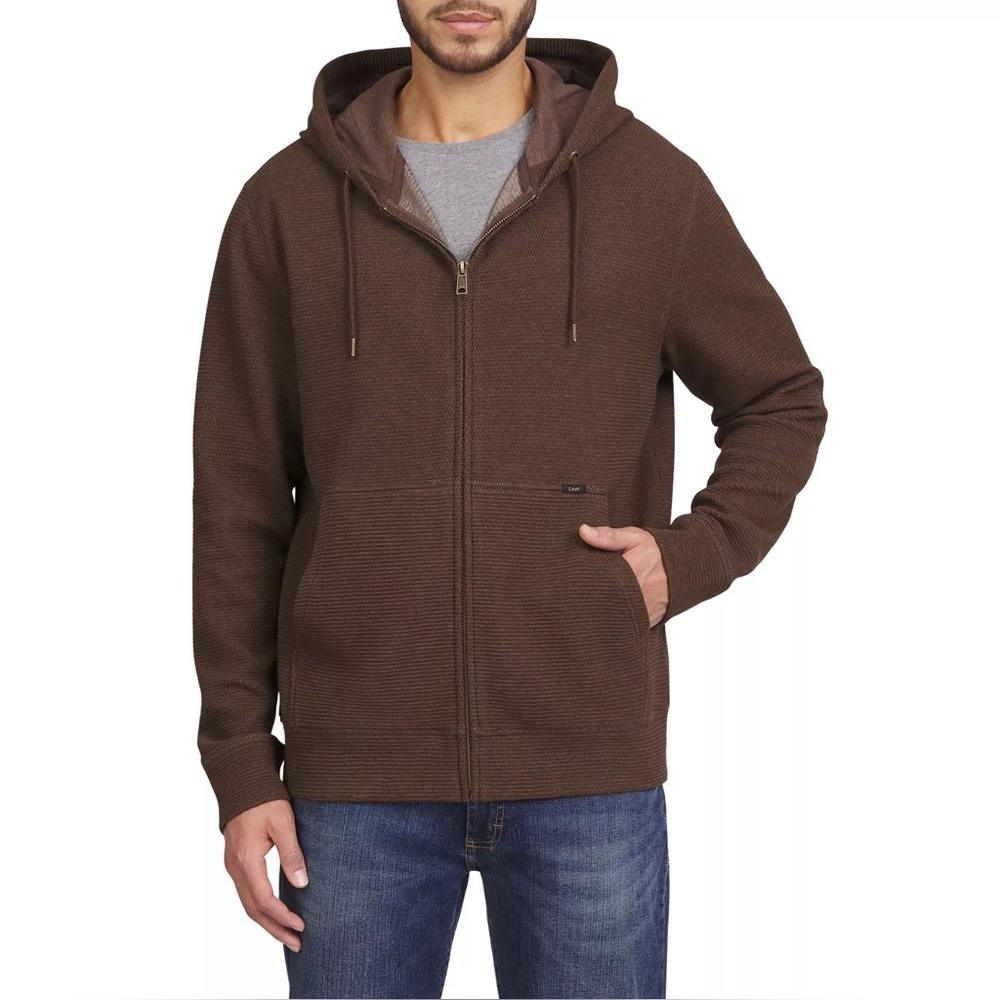 NWOT Lee Men's Full Zip Textured Hoodie Size XS